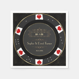 Servilleta De Papel Boda de Chip de Casino de Poker de oro moderno