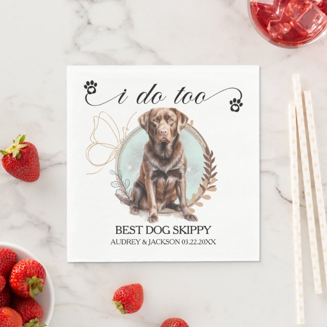 Servilleta De Papel Boda de Chocolate Lab I Do Too (In situ)