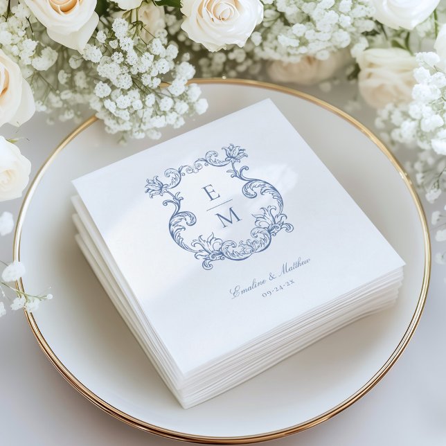 Servilleta De Papel Boda de Cima Barroco Antiguo Monograma (Subido por el creador)