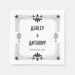 Servilleta De Papel Boda de citas de Novia Groom de los años 20