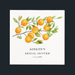 Servilleta De Papel Boda de Citricos Verano<br><div class="desc">Servilletas de papel para boda con tema de cítricos rústicos con ilustración de acuarela de naranjas en un árbol frutal. Perfecto para tu celebración de verano.</div>