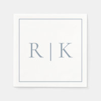 Boda de clase Dusty Blue Monogram Iniciales