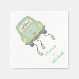 Servilleta De Papel Boda de coches de luna de miel verde