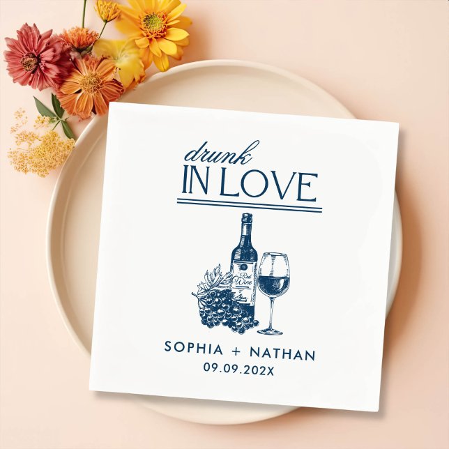 Servilleta De Papel Boda De Cócteles De Vino Personalizado En El Amor (Subido por el creador)