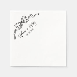 Servilleta De Papel Boda De Cócteles Sencillo De Mano Dibujada