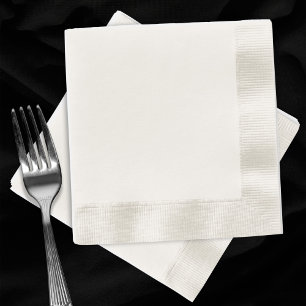 Servilleta De Papel Boda de cócteles White Blank Coined Plain Ecru