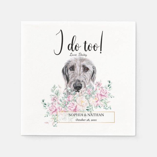 Servilleta De Papel Boda de cócteles Wolfhound Irlandés (Anverso)