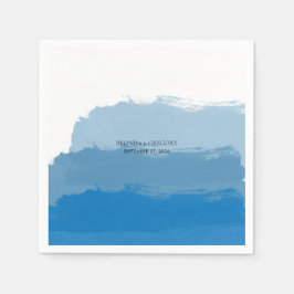 Servilleta De Papel Boda de color azul de la playa