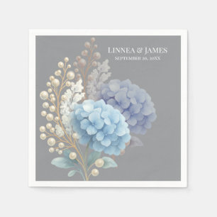 Servilleta De Papel Boda de color azul de Pearl Hydrangea romántica