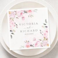 Boda de color de agua rosada floral de Rubor