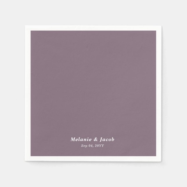 Servilleta De Papel Boda de color oliva (Anverso)