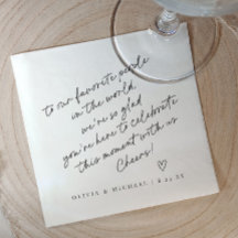 Boda de corazón de estilo nota de amor manuscrita