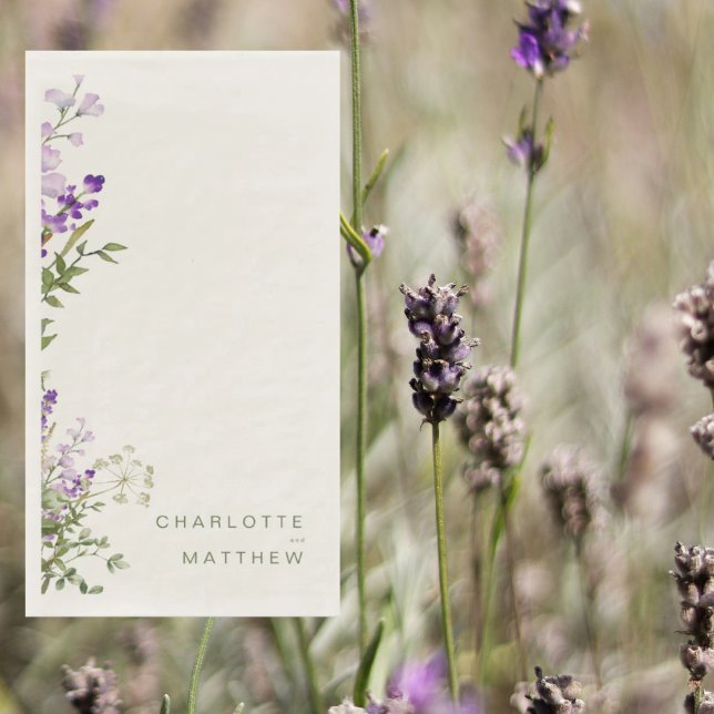 Servilleta De Papel Boda de crema de lavanda de vegetación simple (Subido por el creador)