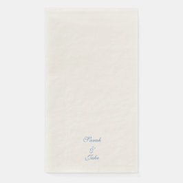 Servilleta De Papel Boda de crema de texto azul