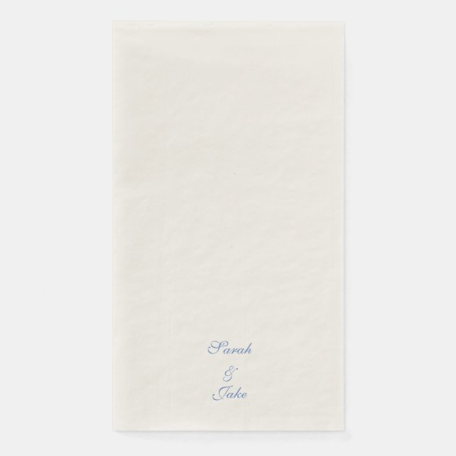 Servilleta De Papel Boda de crema de texto azul (Anverso)