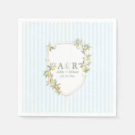 Servilleta De Papel Boda de Crest limón mediterráneo costero