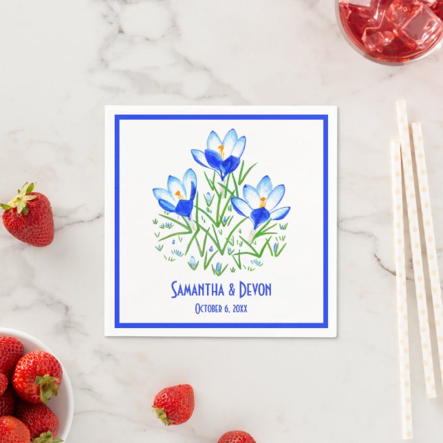Servilleta De Papel Boda de Crocus Azul (In situ)