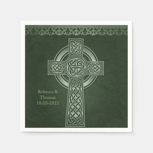 Servilleta De Papel Boda de cruces celtas tradicionales irlandesas (Anverso)