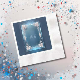 Servilleta De Papel boda de cuadros decorativos de arte azul polvorien