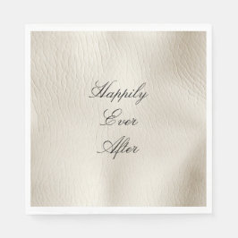 Servilleta De Papel Boda de cuero falso de crema blanca