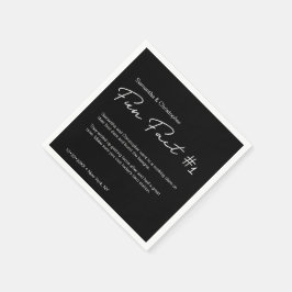 Servilleta De Papel Boda de datos de Black and White Simple Couple