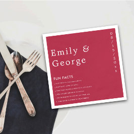 Servilleta De Papel Boda de datos de la escritura moderna Viva Magenta