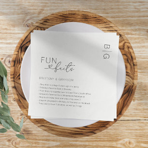 Servilleta De Papel Boda de datos divertidos de monograma moderno