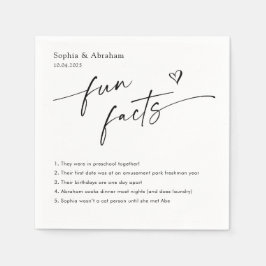 Servilleta De Papel Boda de datos divertidos de pareja moderna