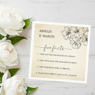 Servilleta De Papel Boda de datos divertidos florales de guión vintage