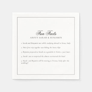 Servilleta De Papel Boda de datos divertidos minimalista y elegante en