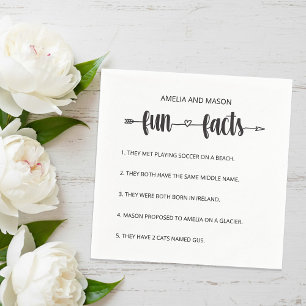 Servilleta De Papel Boda de datos divertidos minimalistas con guión de