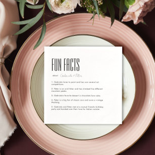 Servilleta De Papel Boda de datos Minimalistas simples de diversiones