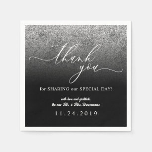 Servilleta De Papel Boda de decoración Minimalista purpurina Plata