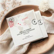 Boda de destino de mapa de Beige