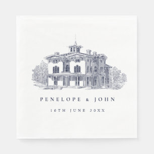 Servilleta De Papel Boda de destino en elegante villa italiana vintage