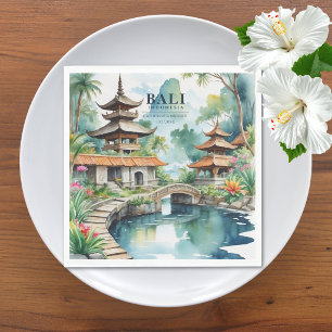 Servilleta De Papel Boda de Destino Tropical Asiático en Bali Indonesi