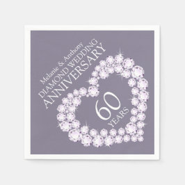 Servilleta De Papel Boda de Diamantes Aniversario Napkins