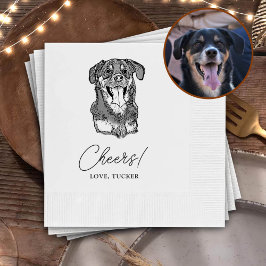 Servilleta De Papel Boda de dibujo a mano del Personalizado de Mascota