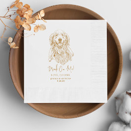 Servilleta De Papel Boda de dibujo a mano Personalizado de perro de Go