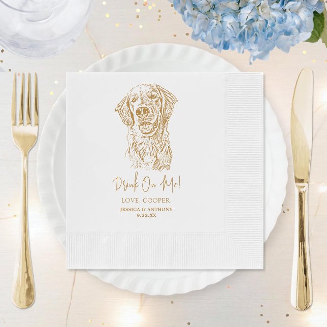 Servilleta De Papel Boda de dibujo a mano Personalizado de perro de Go (Subido por el creador)