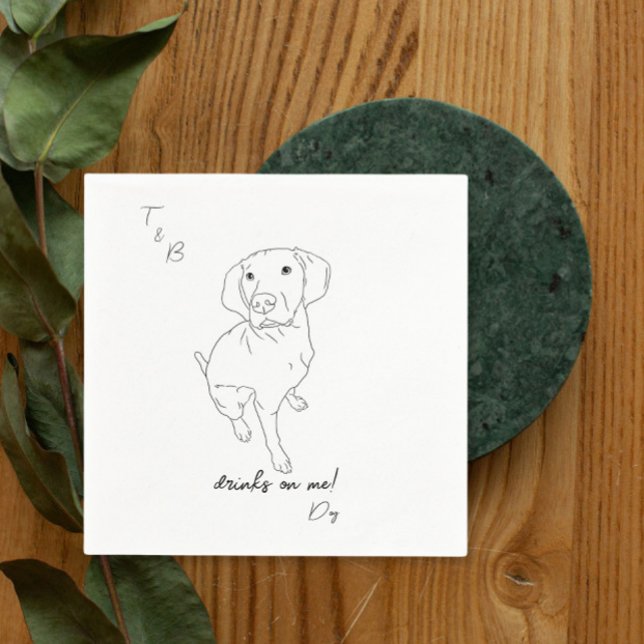 Servilleta De Papel boda de dibujo de línea vizsla Cocktail Napkins (Subido por el creador)
