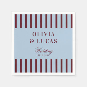 Servilleta De Papel Boda de dinero antiguo en burgundy y azul hielo