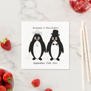 Servilleta De Papel Boda de diseño de pingüino