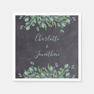 Servilleta De Papel Boda de ecología de Eucalyptus Chalkboard Rústico