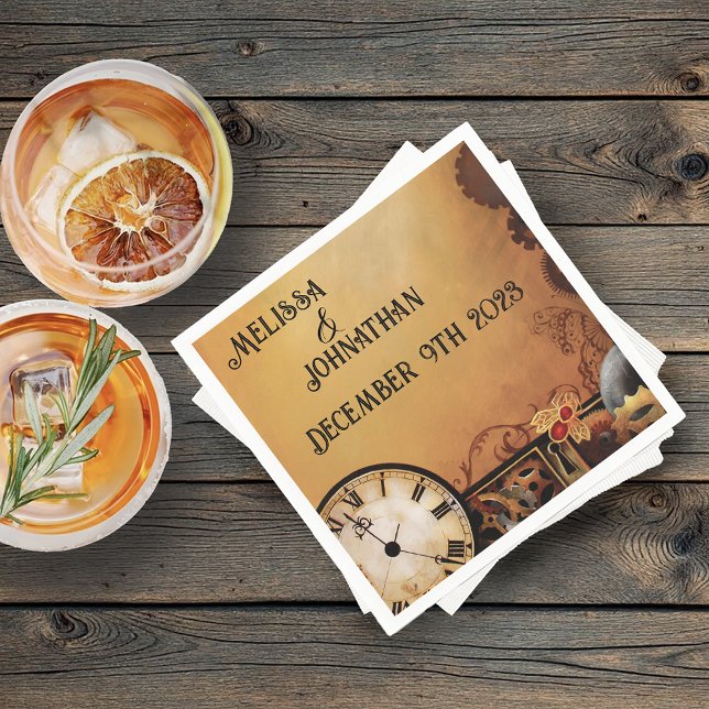 Servilleta De Papel Boda de Elegancia Victoriana Steampunk (Subido por el creador)