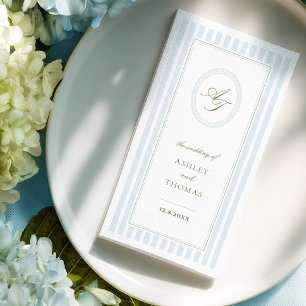 Servilleta De Papel Boda de Elegantes Rayas Azules