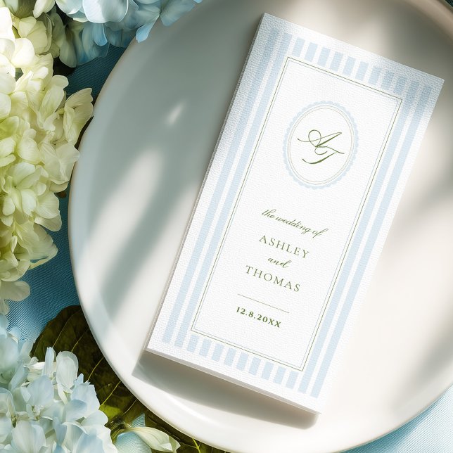 Servilleta De Papel Boda de Elegantes Rayas Azules (Subido por el creador)