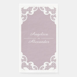 Servilleta De Papel Boda de encaje blanco