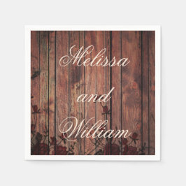 Servilleta De Papel Boda de encaje falso rojo