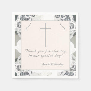 Servilleta De Papel Boda de encaje rosa champagne